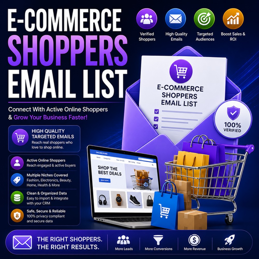 E-commerce Shoppers Email List preview